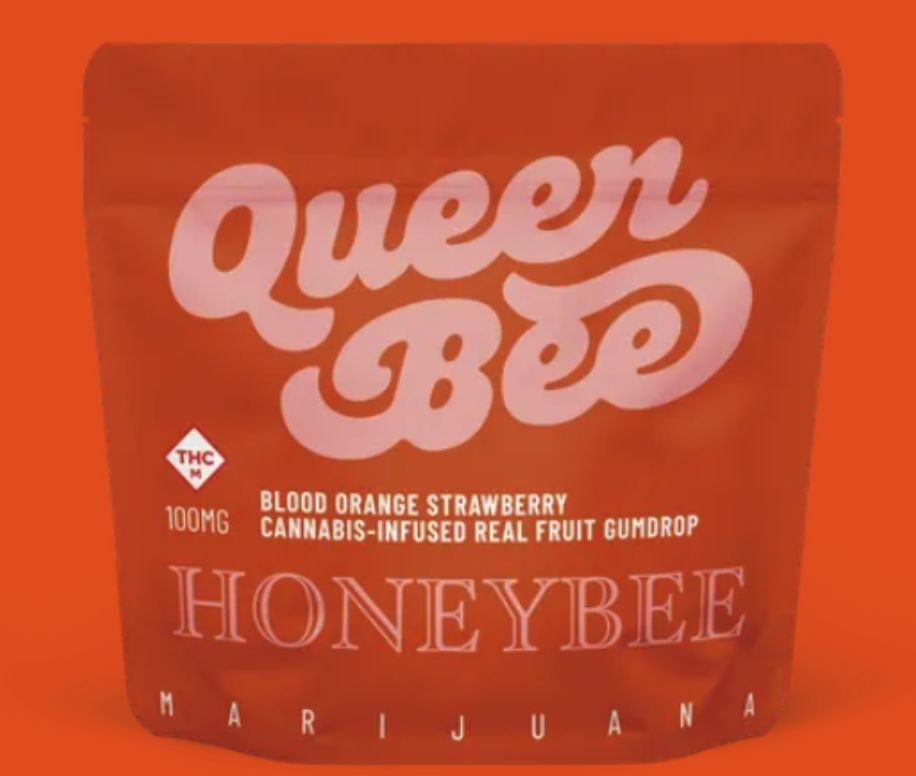 Honey Bee - Blood Orange Strawberry 100mg Queen Bee Gumdrop