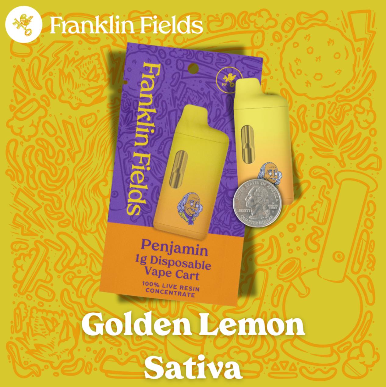 Franklin Fields Golden Lemon Live Resin Penjamin 1.0g