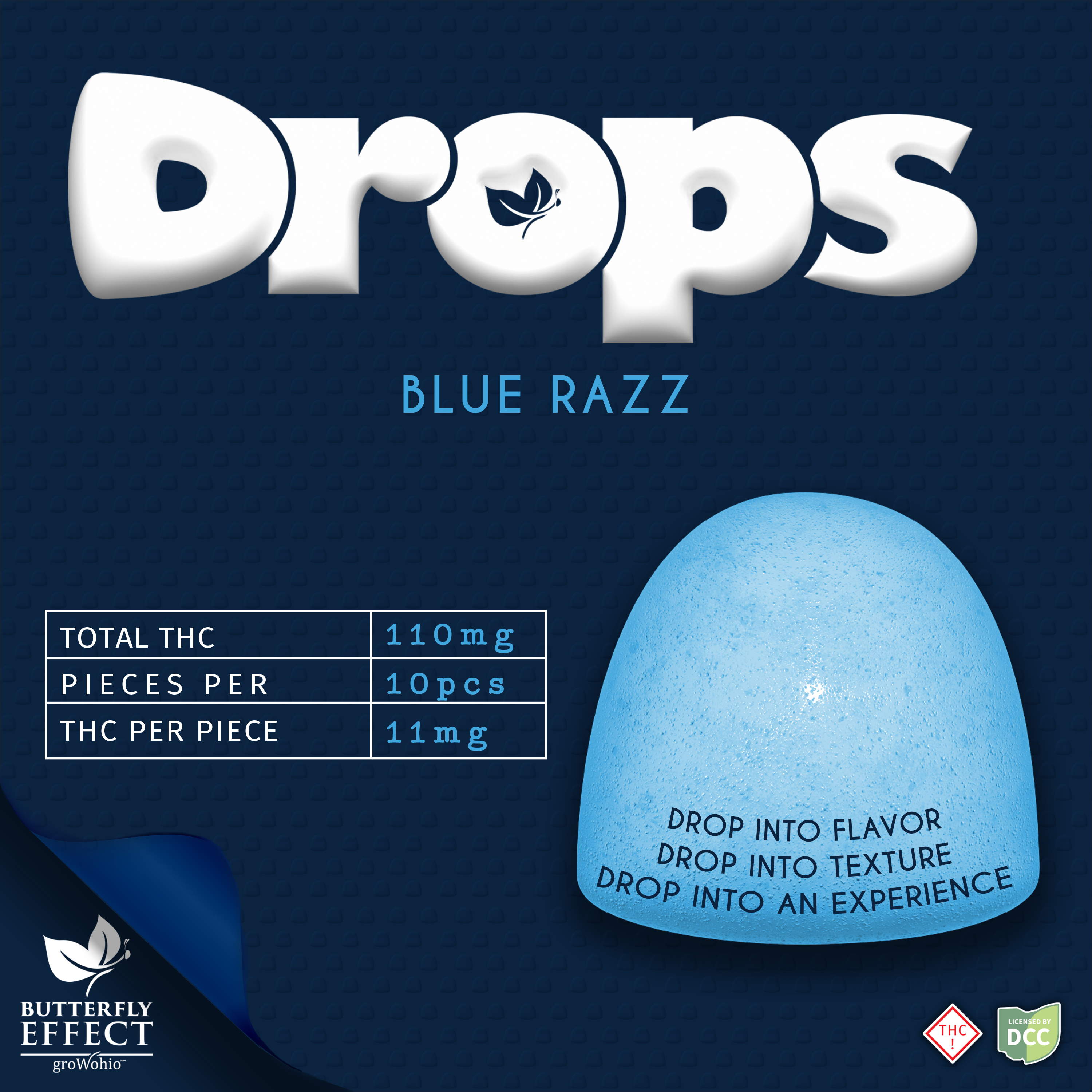 Drops Blue Razz 110mg