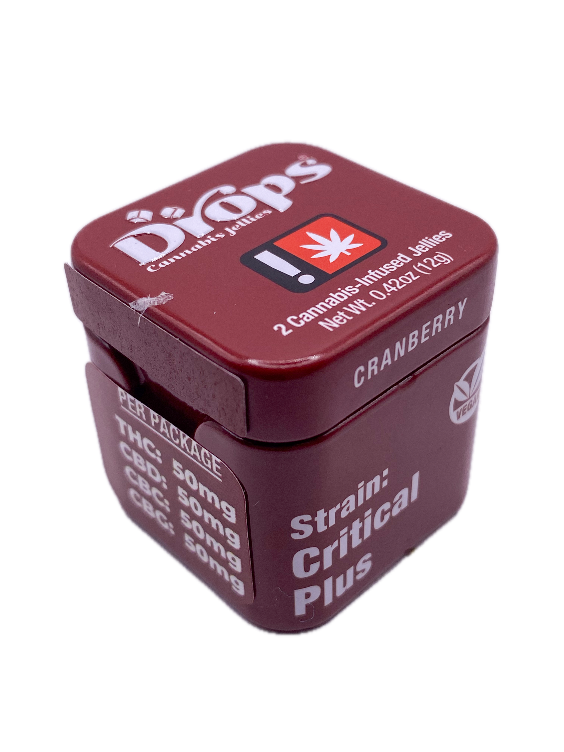 DROPS - EDIBLE GUMMY - 100MG - SINGLE - HYBRID - CRANBERRY 1:1:1:1