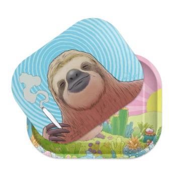 ZZZ's 5" x 7" Stoner Sloth Rolling Tray with Magnetic Cover product photo