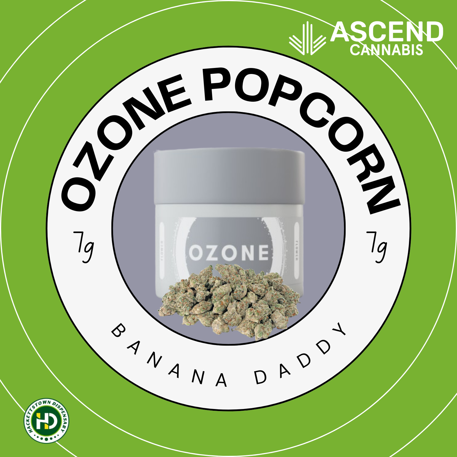 Ozone Popcorn | Banana Daddy | 7g (Indica Dominant)
