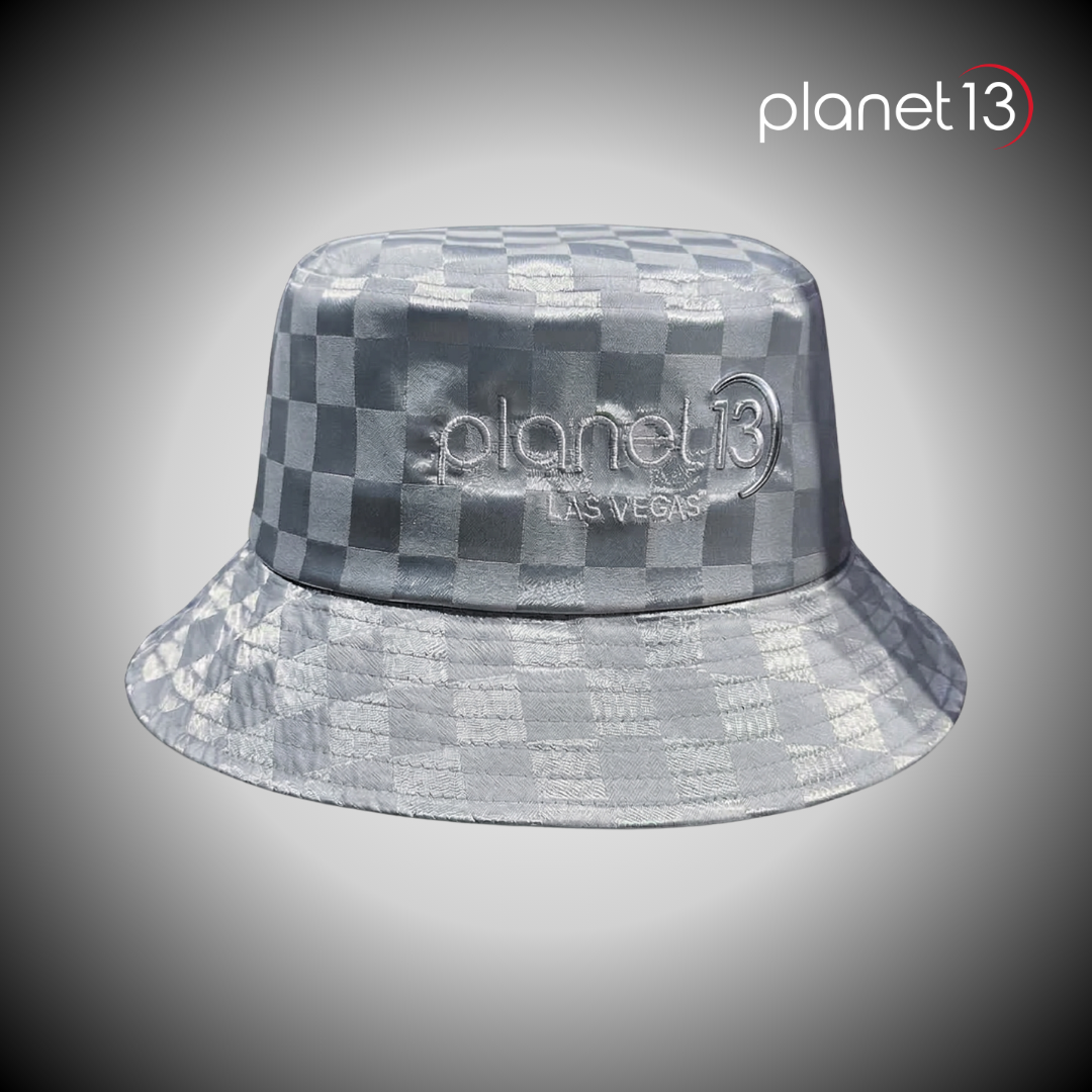 White P13 Checker Bucket Hat