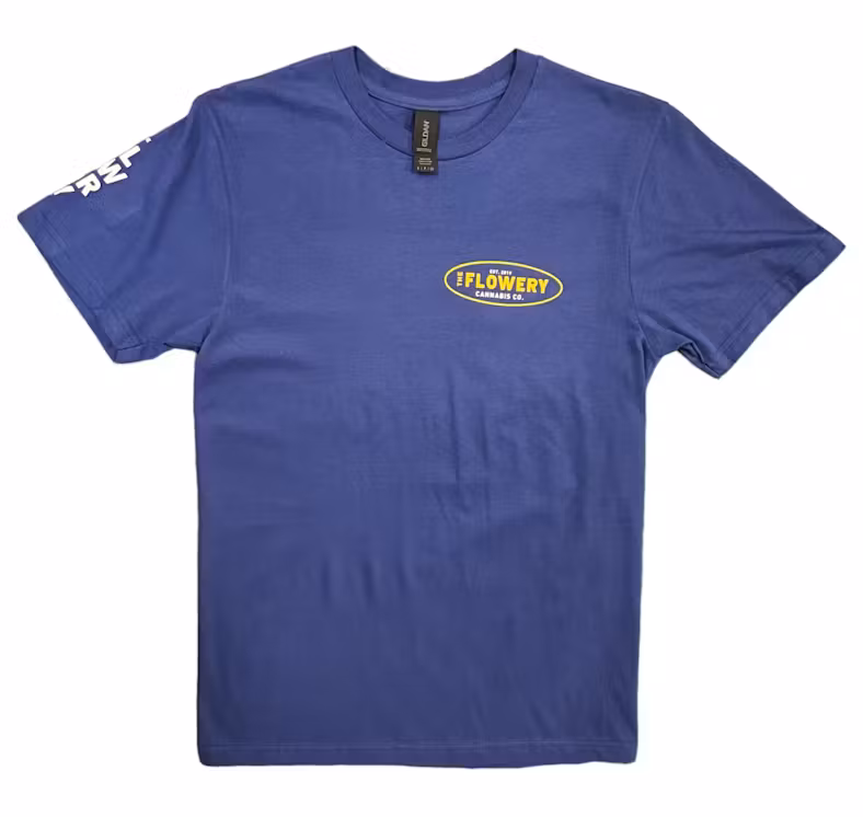 Flowery Dark Blue Tshirt XL
