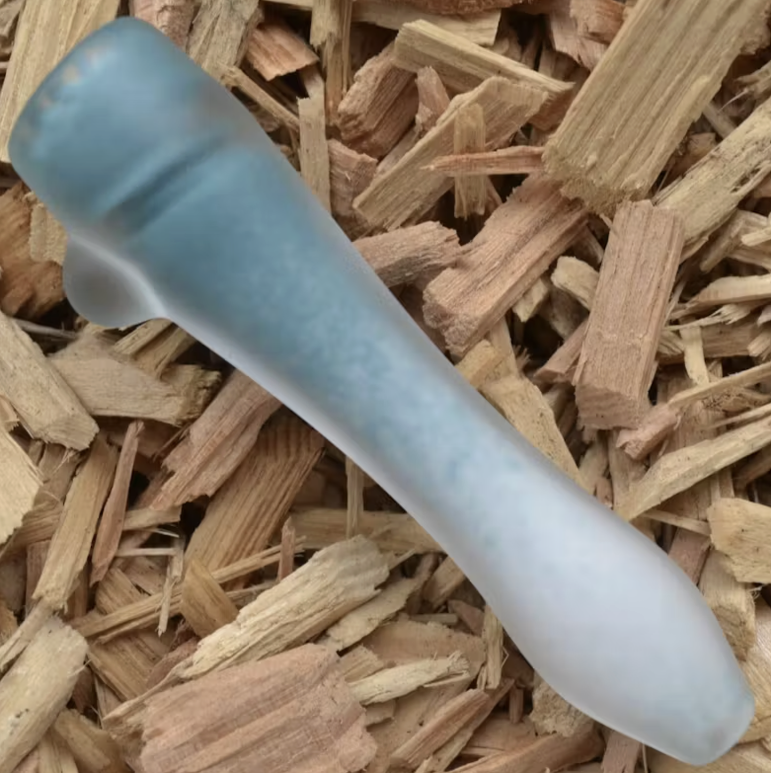 Matte Blue and White Bat Pipe