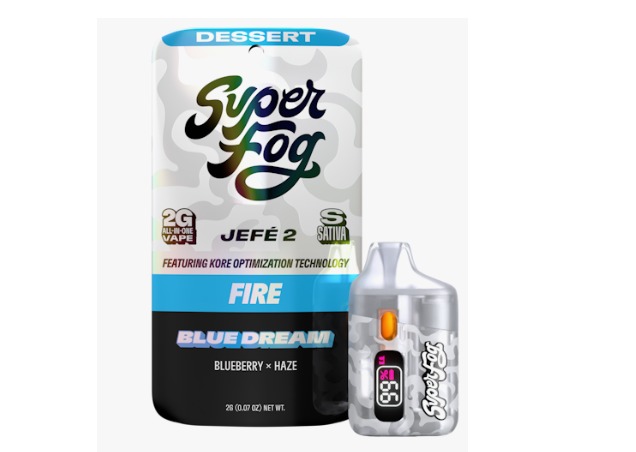 Mfused Super Fog - Blue Dream ( Fire Jefe 2 ) Liquid Diamonds Live Resin Disposable Vape - 2g
