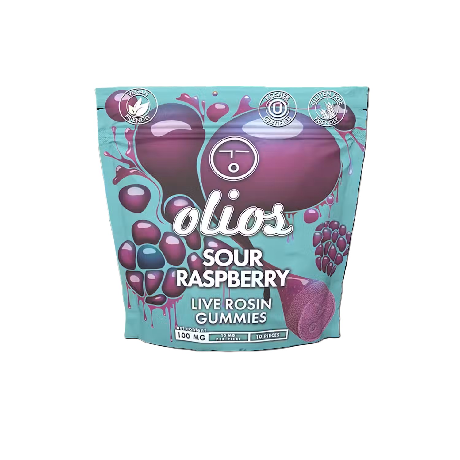 olio - Sour Raspberry Solventless Live Rosin Gummies 10pk - 100mg