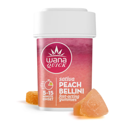 WANA ORGANIC PEACH BELLINI 10PK FAST ACTING GUMMIES 100MG