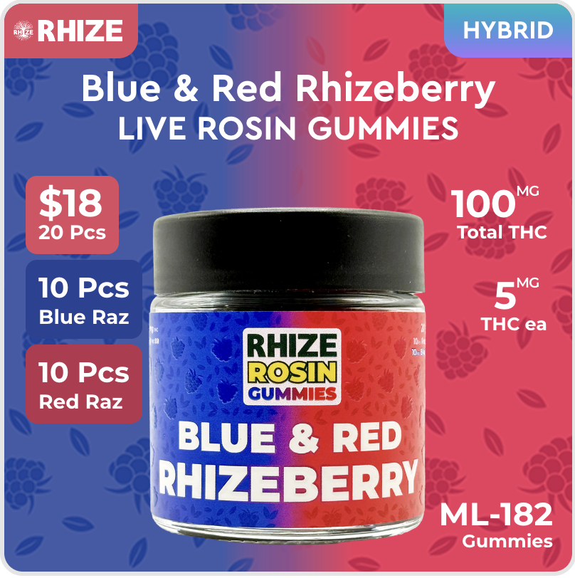 Rhize | Blue and Red Rhizeberry Hash Rosin | 20@5mg (100mg)
