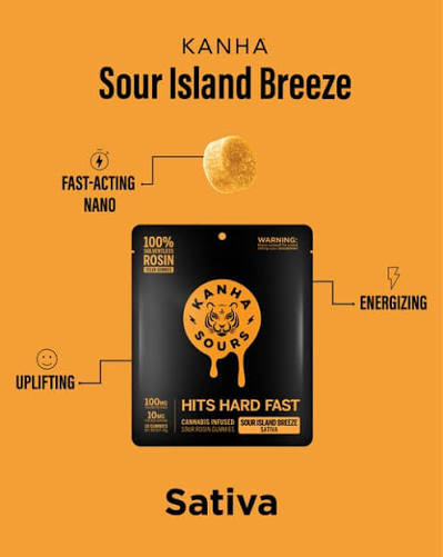Sour Island Breeze  Hash Rosin Gummy|   100 mg | Kanha