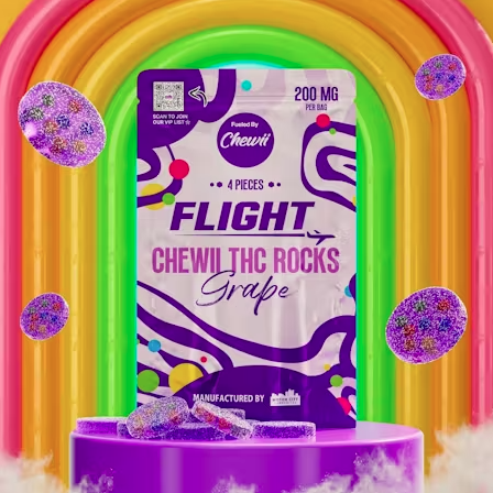 Flight Rocks - Grape 200mg (Gummies filled with NERDS) 4PC