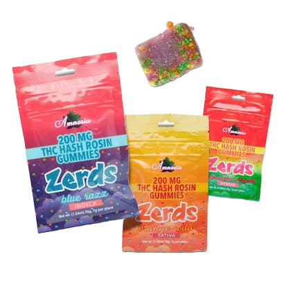 Amnesia Zerds | Fruit Mania | 200mg Hash Rosin Gummies 5pk