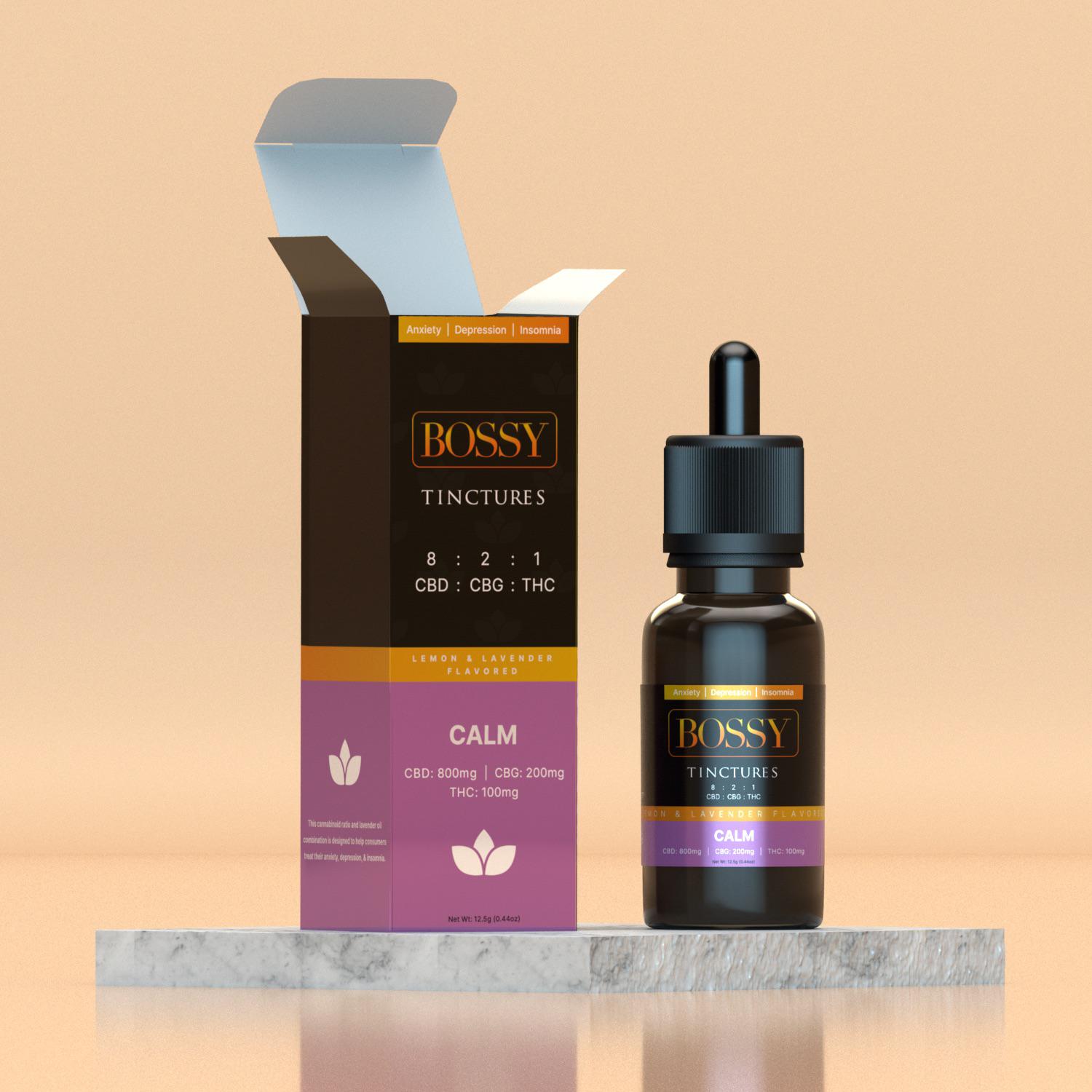 Bossy | 800mg CBD: 200MG CBG: 100MG THC Tincture | Calm