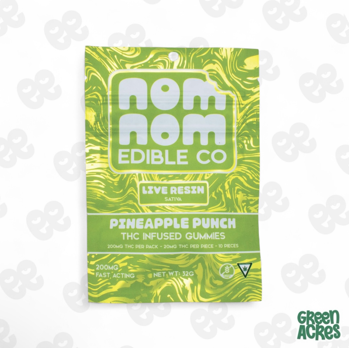 Nom Nom: Pineapple Punch Live Resin Gummies 200MG