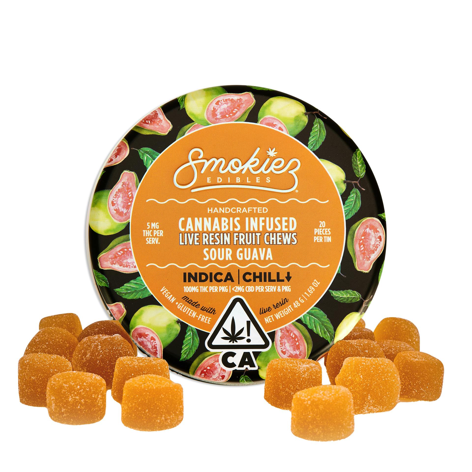 Smokiez Live Resin 20pk - Sour Guava Fruit Chews 100mg