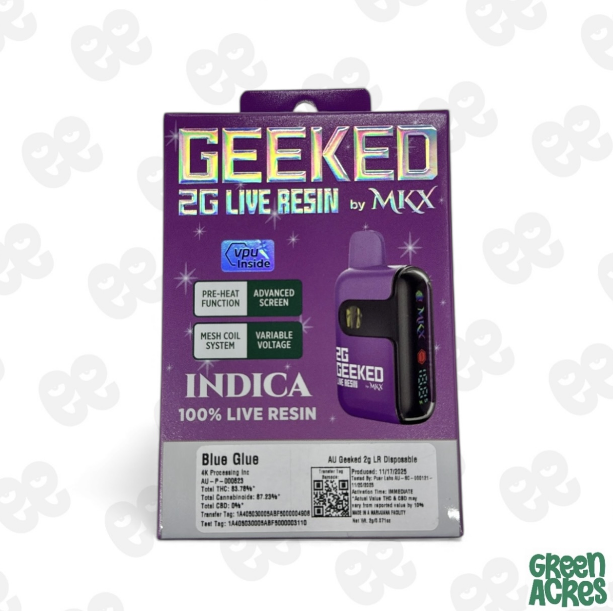 Glue Live Resin Vape Disposable