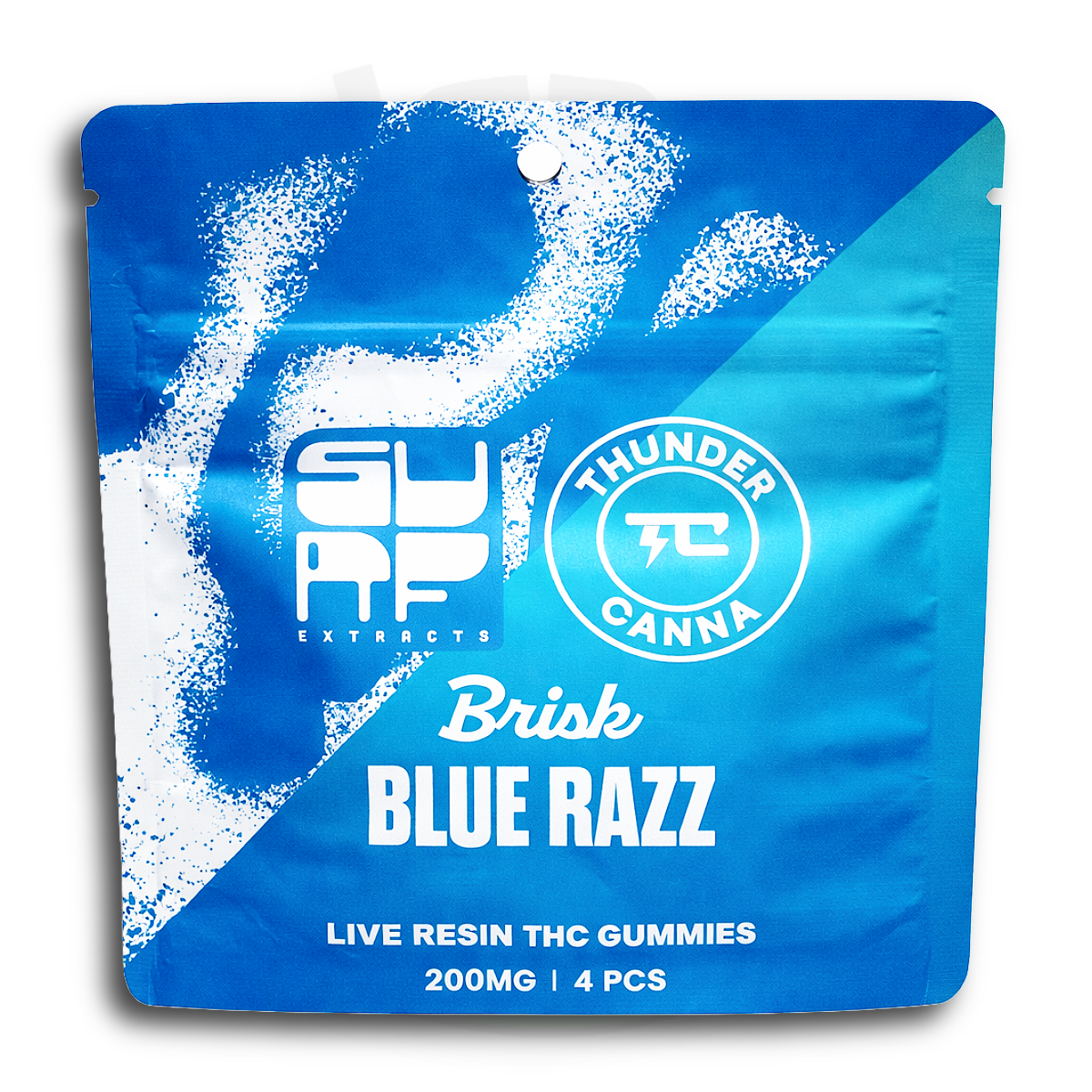 x Thunder Canna | Blue Razz Gummies | 4 x 50mg Pieces
