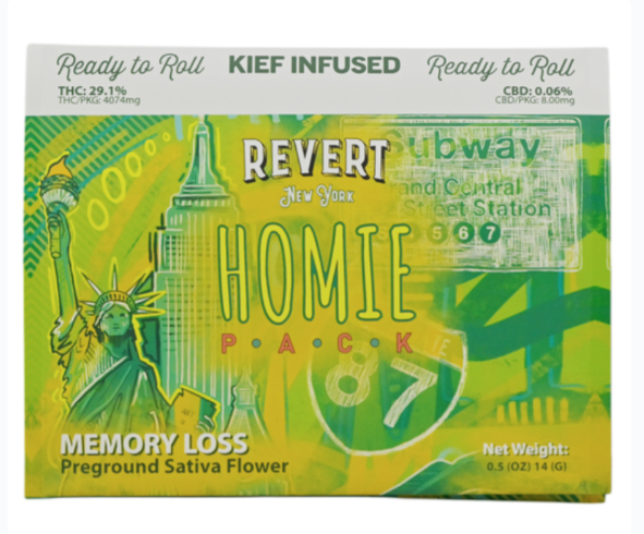 Revert | Memory Loss | Homie Pack | Kief Infused Ready to Roll Flower | 14g