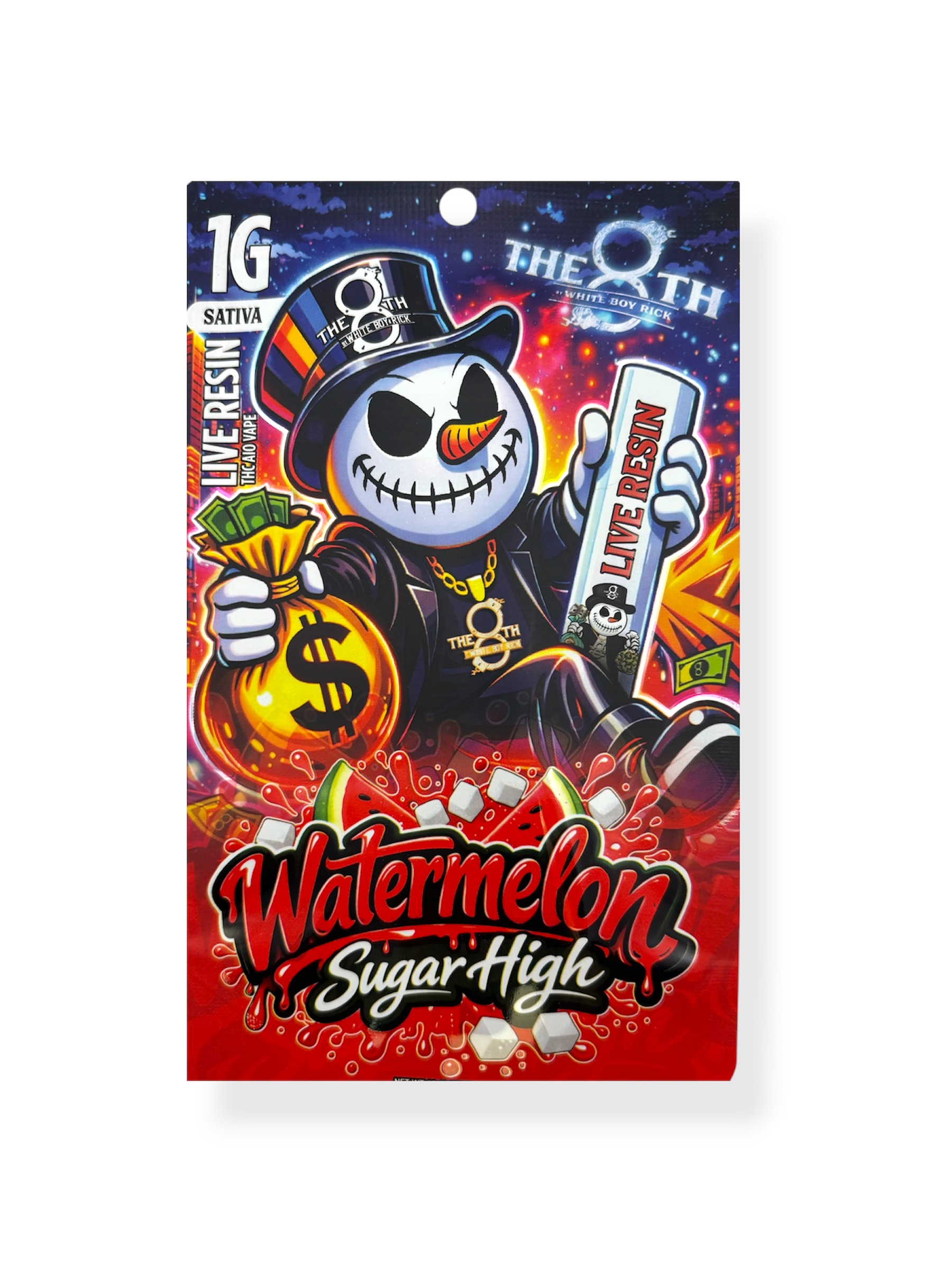 8th By White Boy Rick - 1g Live Resin Disposable Vape - Watermelon Sugar High