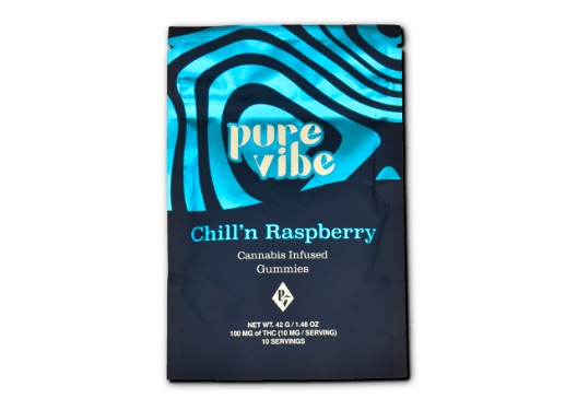 Pure Vibe - Chill'n Raspberry Live Rosin Infused Gummies 10pk - 100mg
