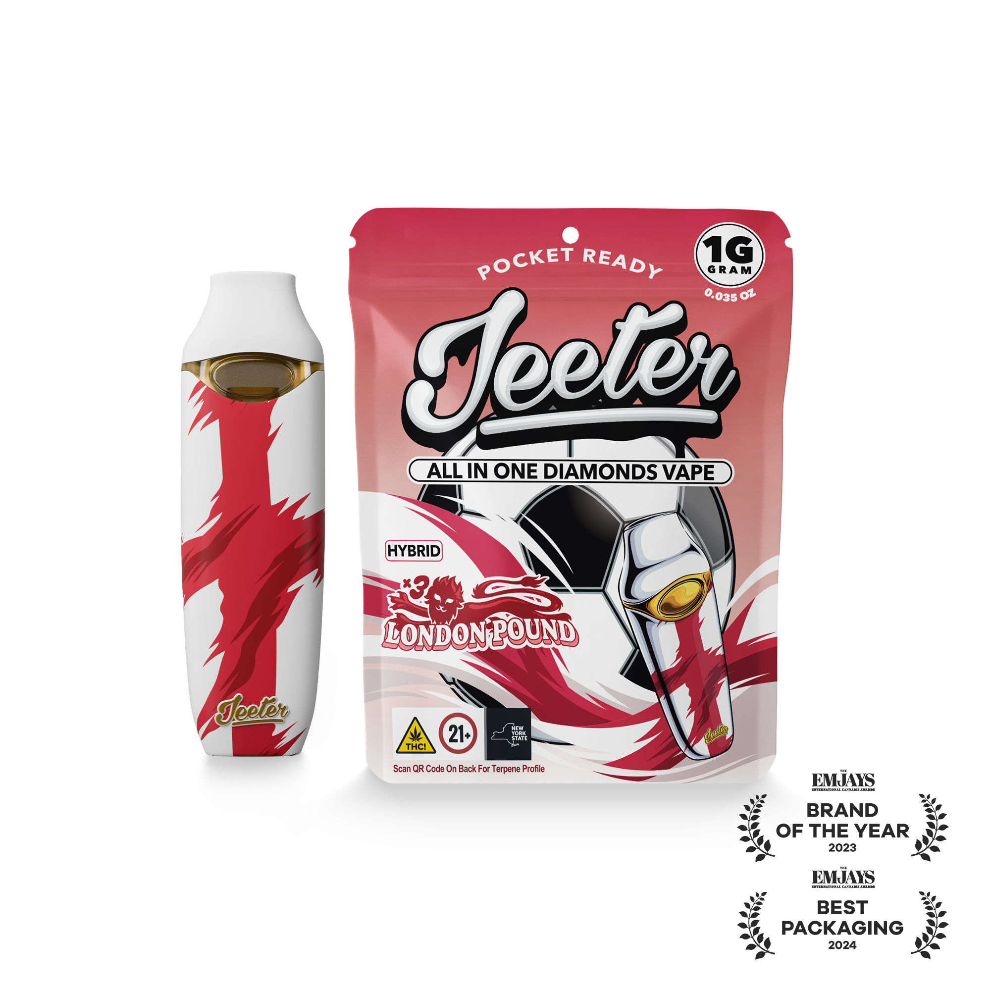 Jeeter | World Cup 1G AIO Diamonds Vape | ENGLAND - London Pound