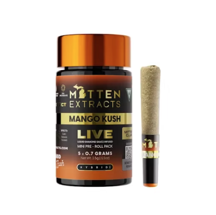 Mitten Extracts Infused Live Sauce Multipack Pre-Rolls 5x.7g - Mango Kush
