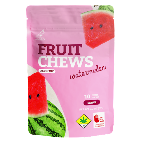 Watermelon Sativa Fruit Chews 10-pack | 100mg