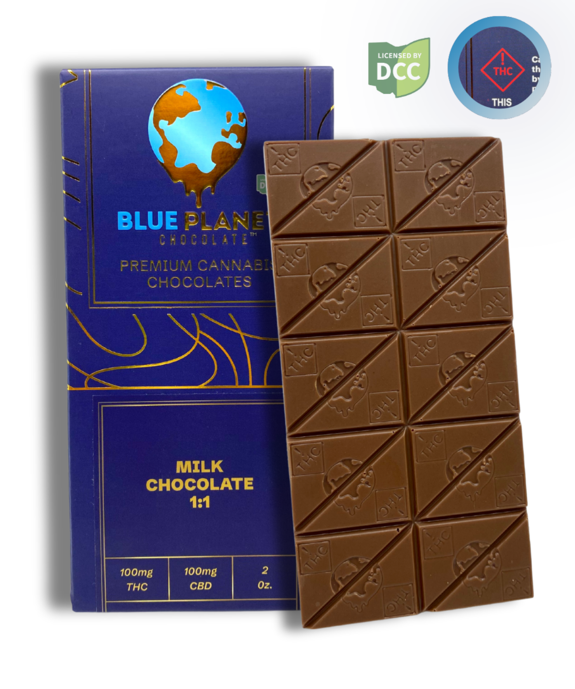 Blue Planet | Chocolates | Milk Chocolate Bar | 1:1 CBD:THC | 100mg