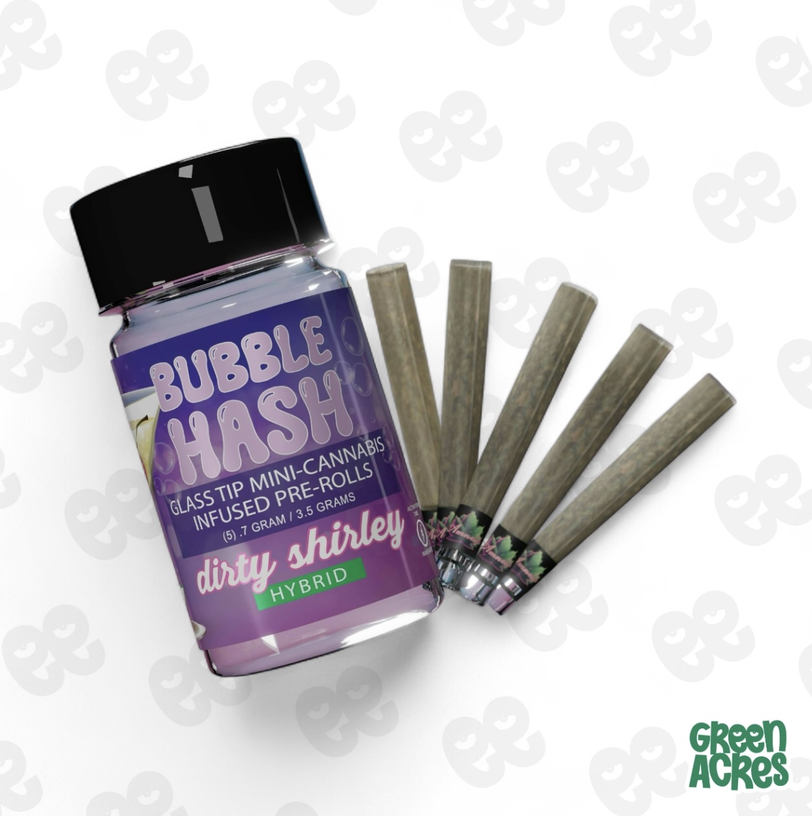 Amnesia: Dirty Shirley 5 Pack Bubble Hash Infused Prerolls (5x0.7g)