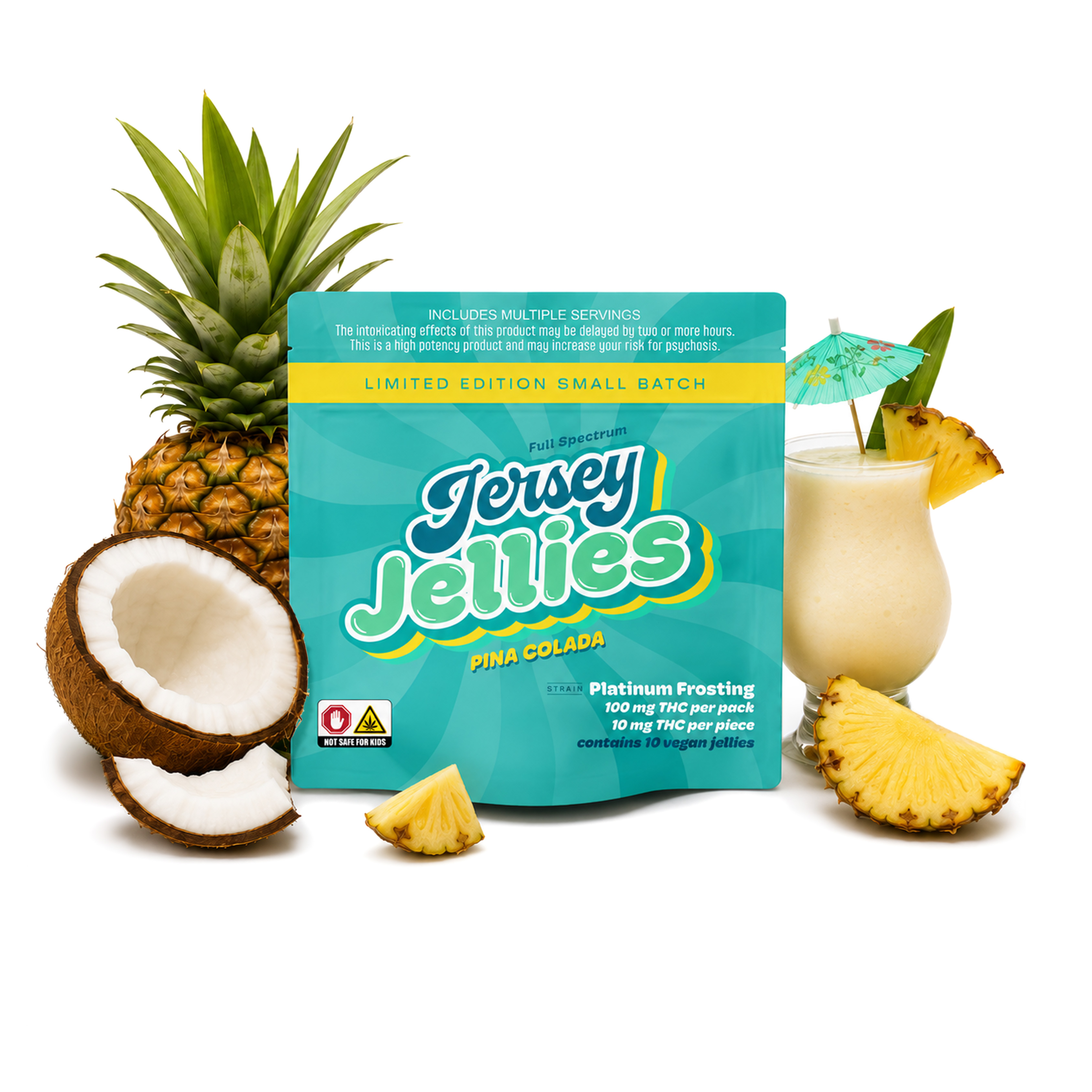 Pina Colada Cured Resin Gummies (10 x 10mg) 100mg