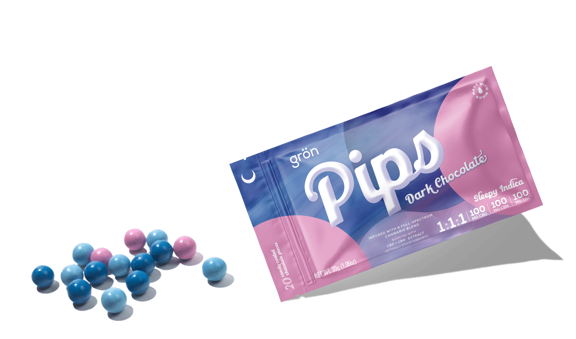 Gron | Dark Chocolate PIPS | 1:1:1 | THC:CBD:CBN | 20ct | 100mg