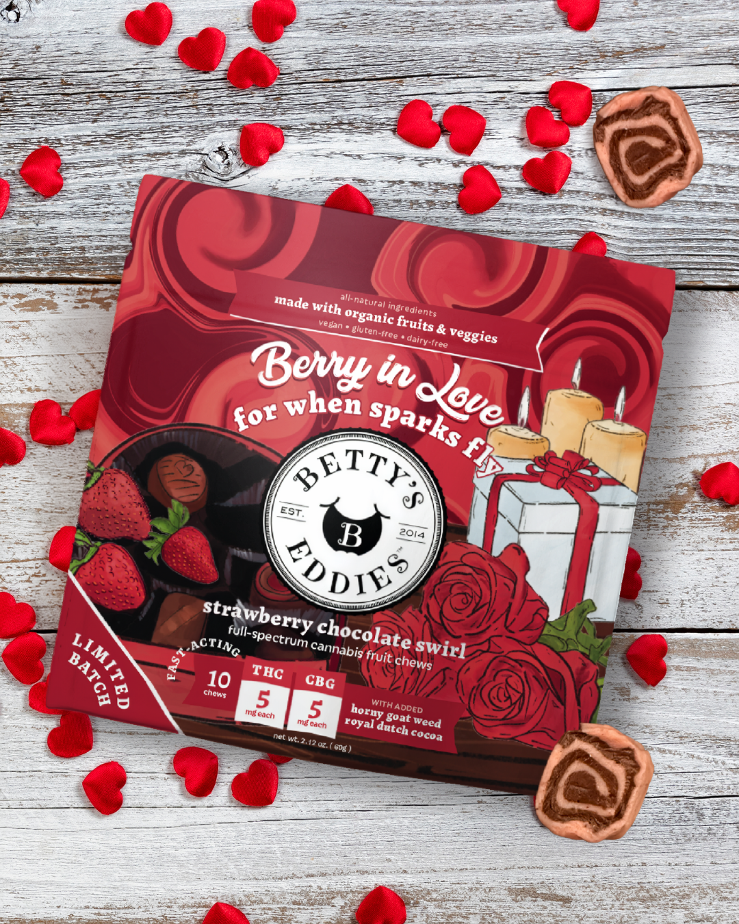 Strawberry Chocolate Swirl | 1:1 CBG:THC Chews | 10pk of 5mg* product photo