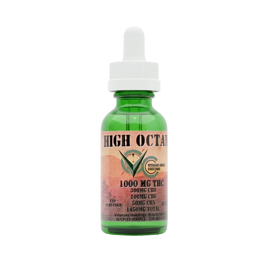 VETERANS CHOICE CREATIONS - HIGH OCTANE - TINCTURE - 1000:300:100:50MG THC:CBD:CBG:CBN