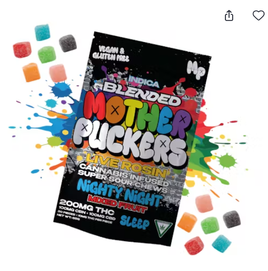 Nighty Night-Mixed Fruit | Live Rosin Sour Edibles | THC200mg:CBN100mg:CBD100mg | Indica