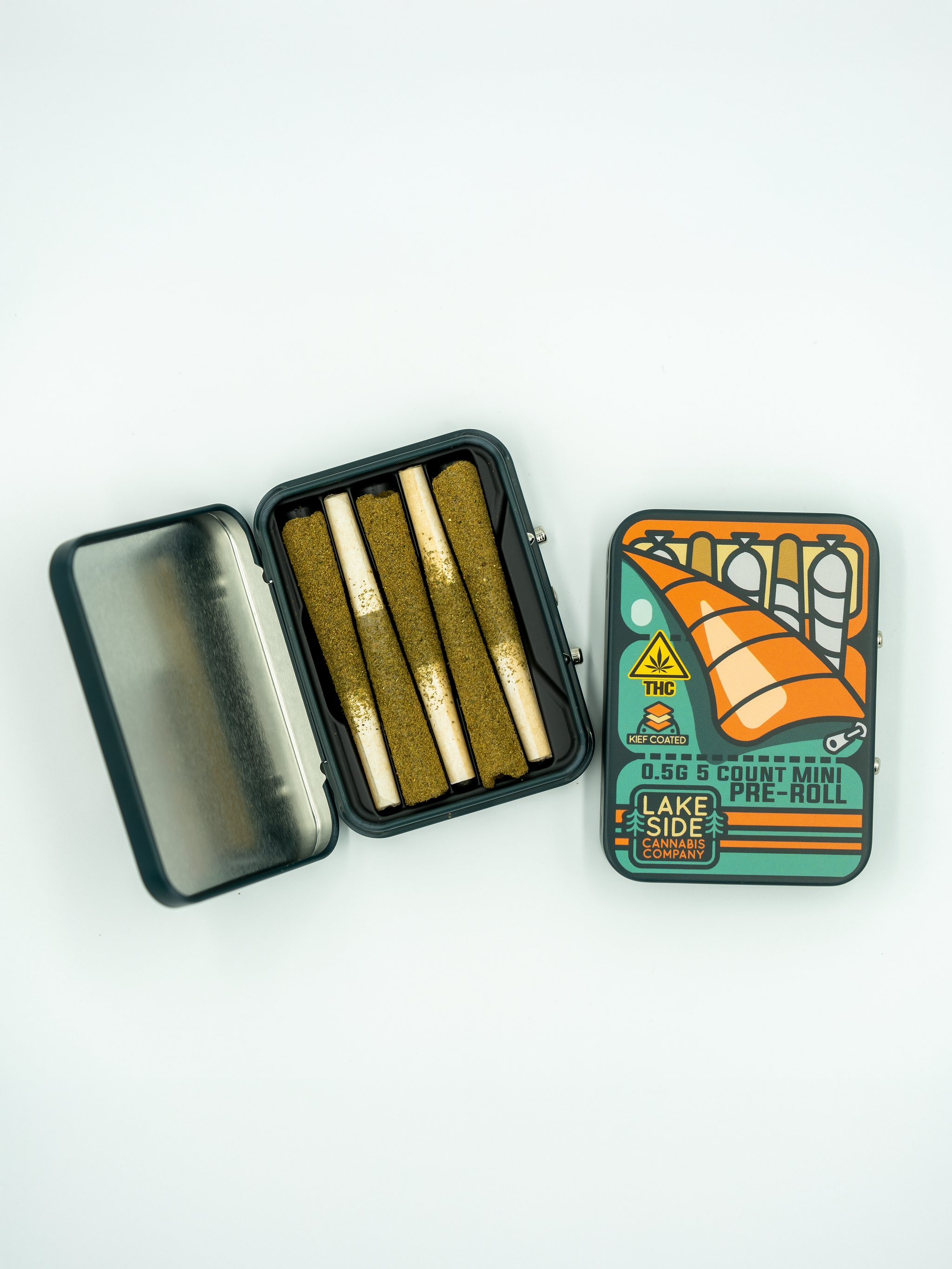 Lakeside Canna Kief Coated Mini Prerolls 5pk - Peach (Hybrid)