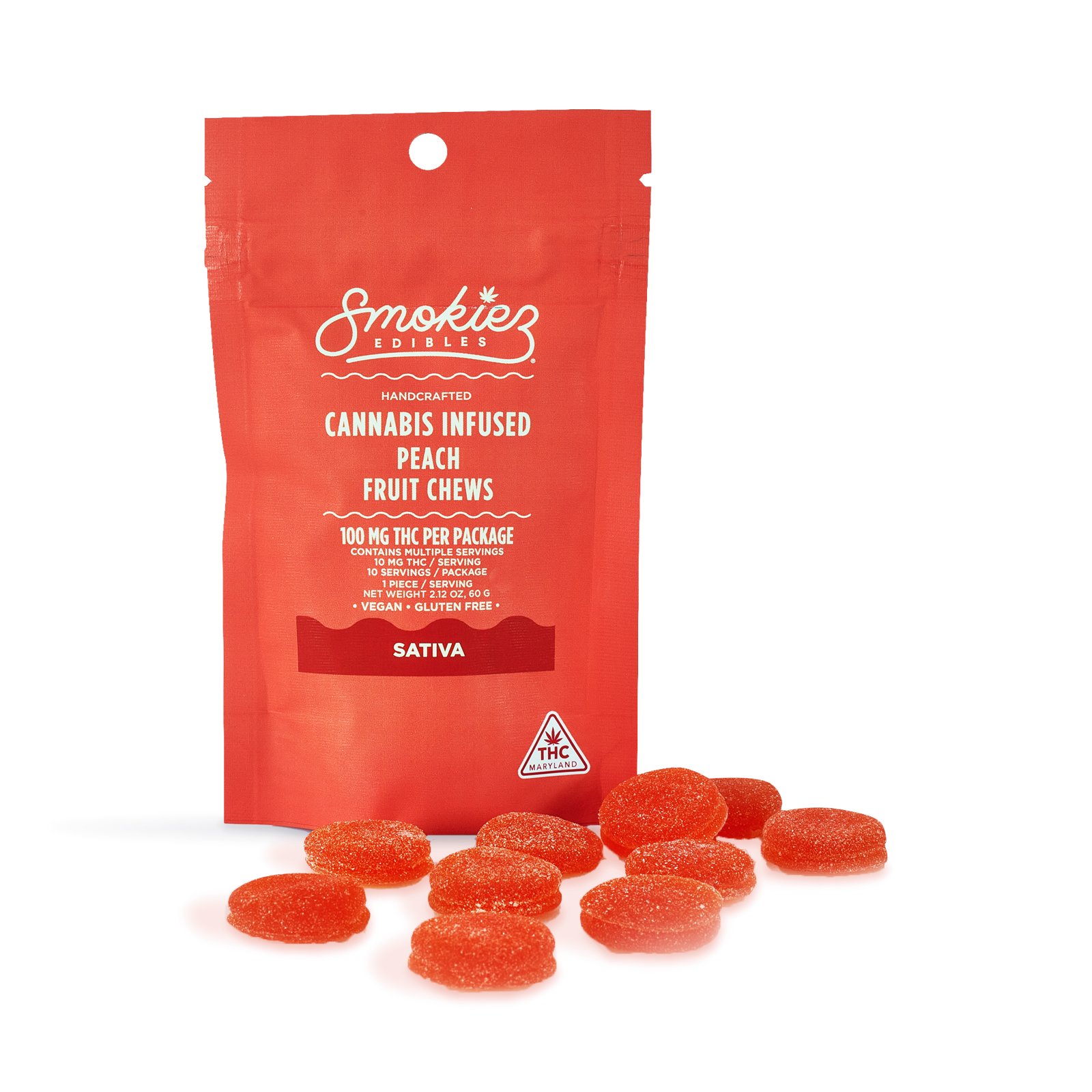 Peach | Sativa Fruit Chews | Smokiez