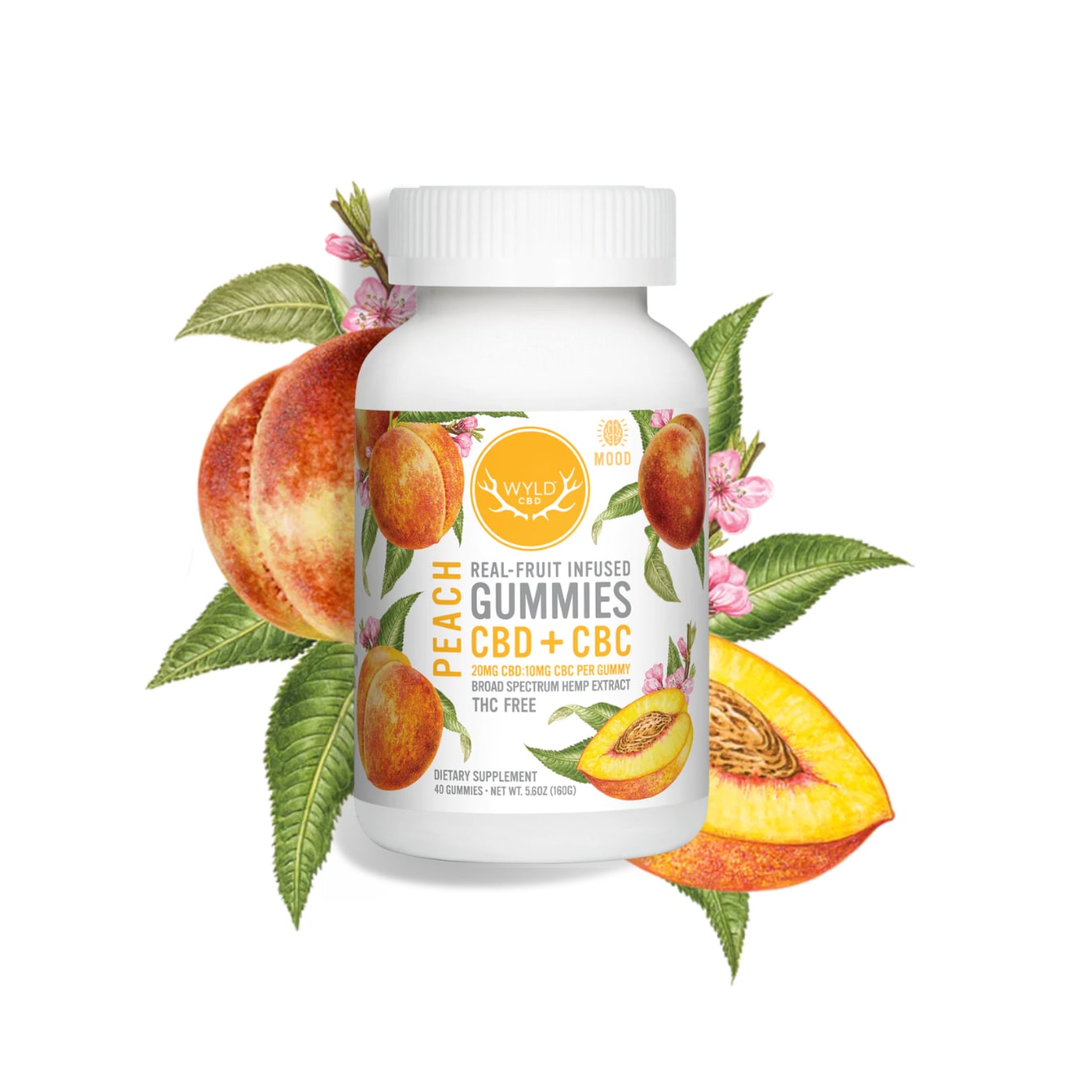 Peach 20mg CBD Gummies + CBC (40ct)