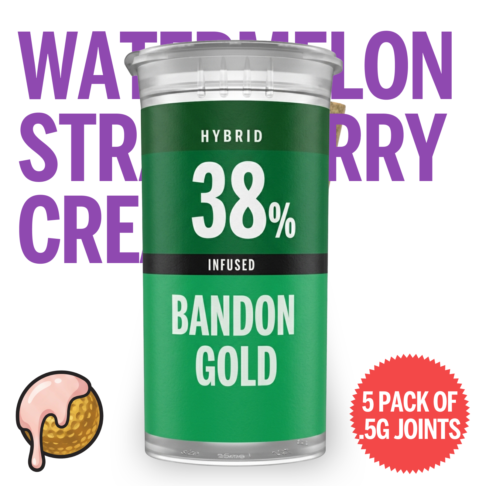Bandon Gold Hybrid Infused Preroll 5 Pack [5x.5G]
