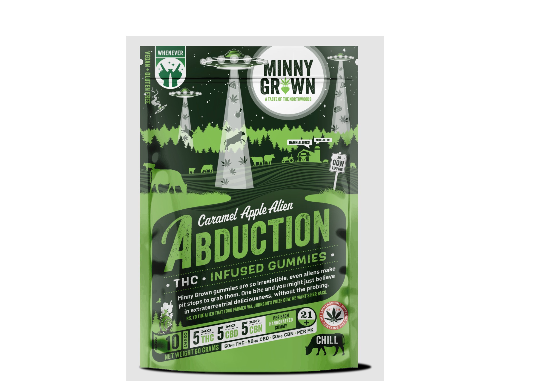 Big Caramel Apple Alien Abduction | THC : CBD: CBN Gummies | 10pk | 50mg