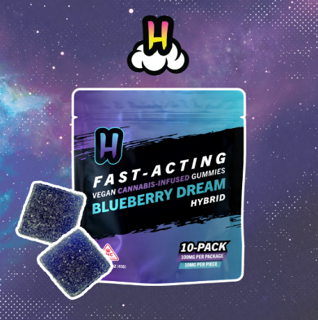 Ⓥ HELLAVATED Fast Acting Gummies 100mg: Blueberry Dream 10pk
