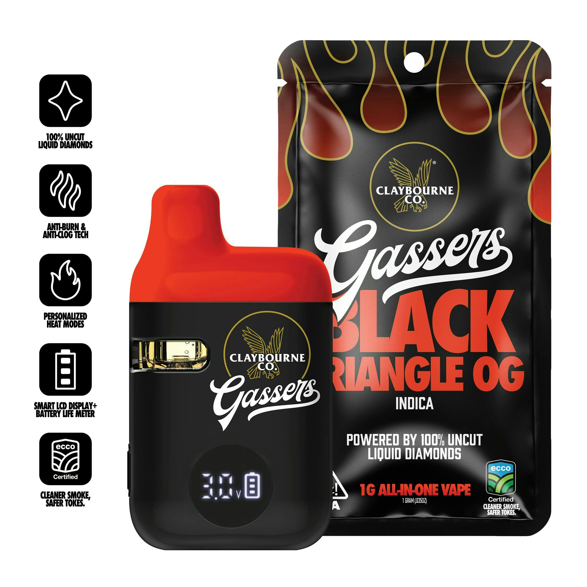 Claybourne | Black Triangle OG | Liquid Diamonds AIO Vape