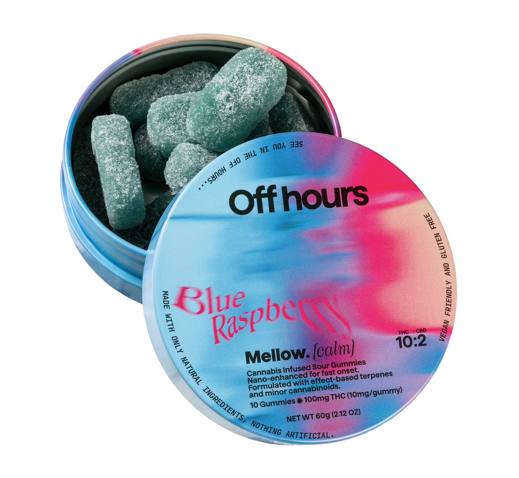 Off Hours | Mellow | Blue Raspberry | Gummies | 100mg
