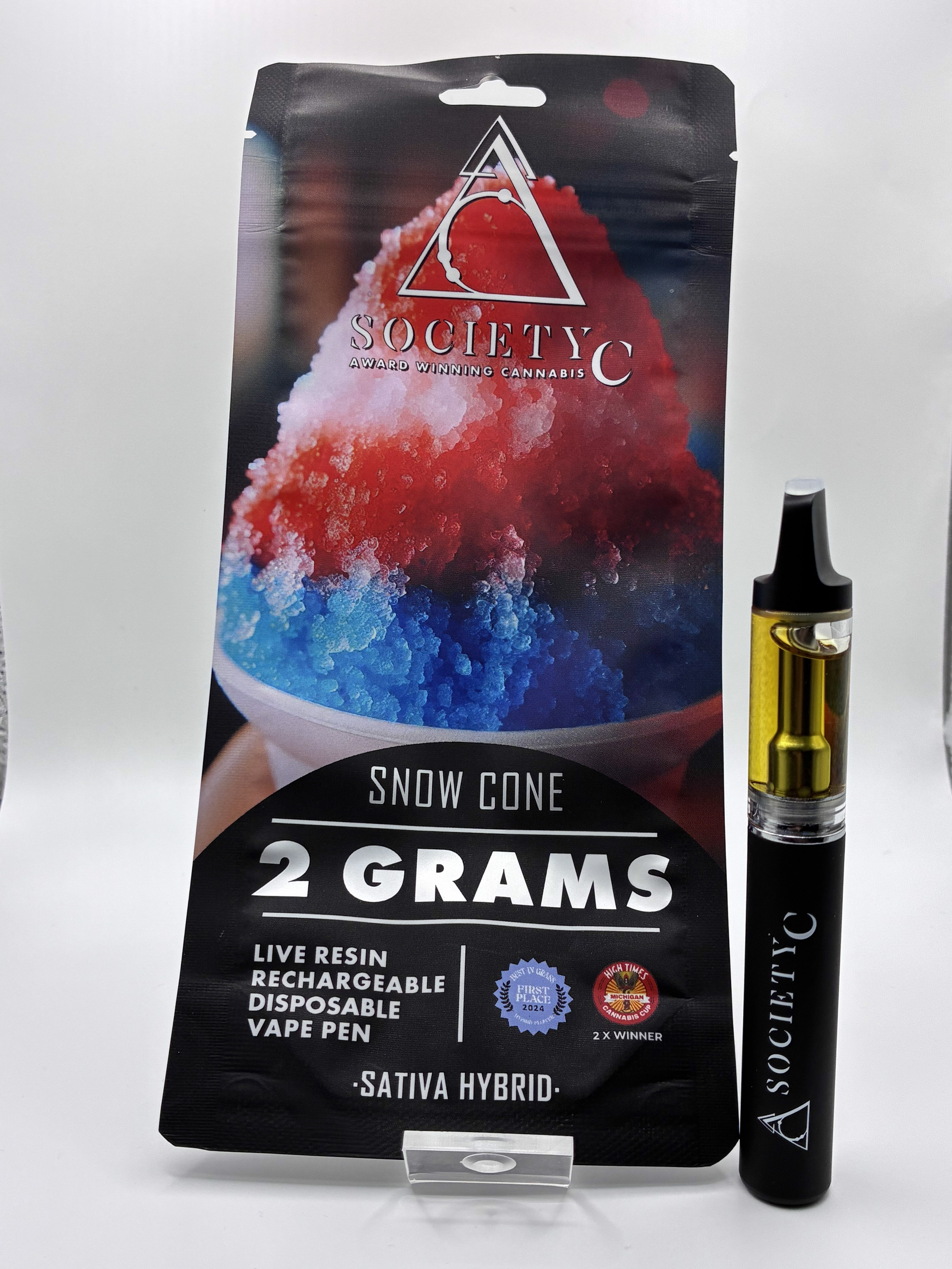 Disposable | Live Resin | Snow Cone | 2g | Society C