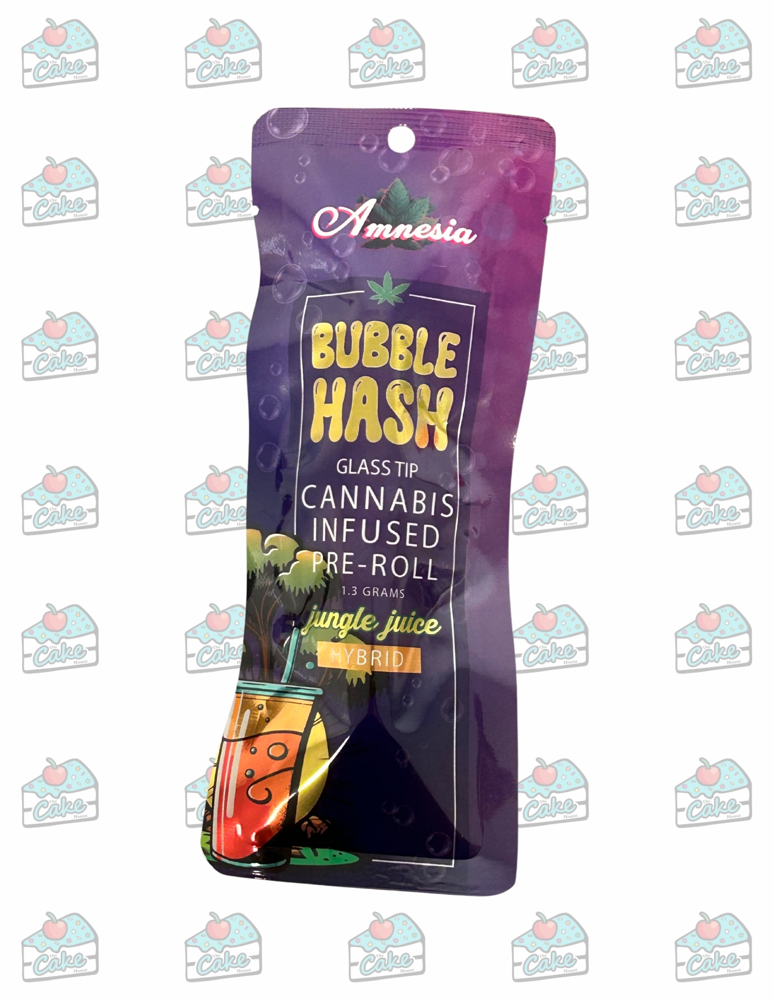 Amnesia - 1.3G Glass Tip Bubble Hash Preroll - Jungle Juice