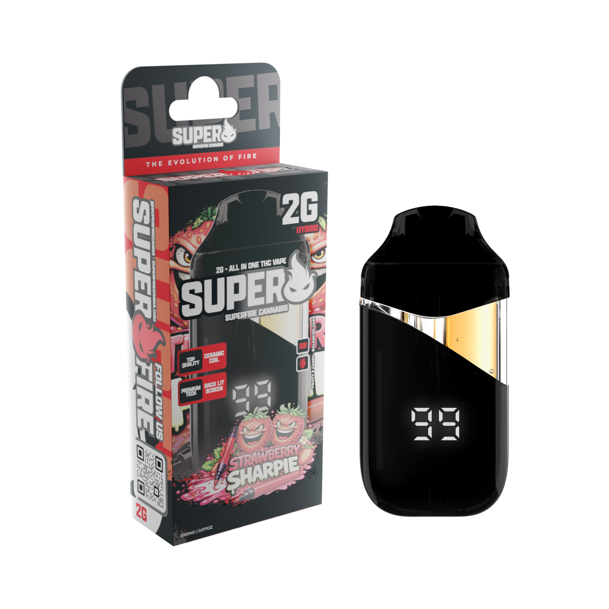 Superfire - 2g Disposable - Strawberry Sharpie (H)