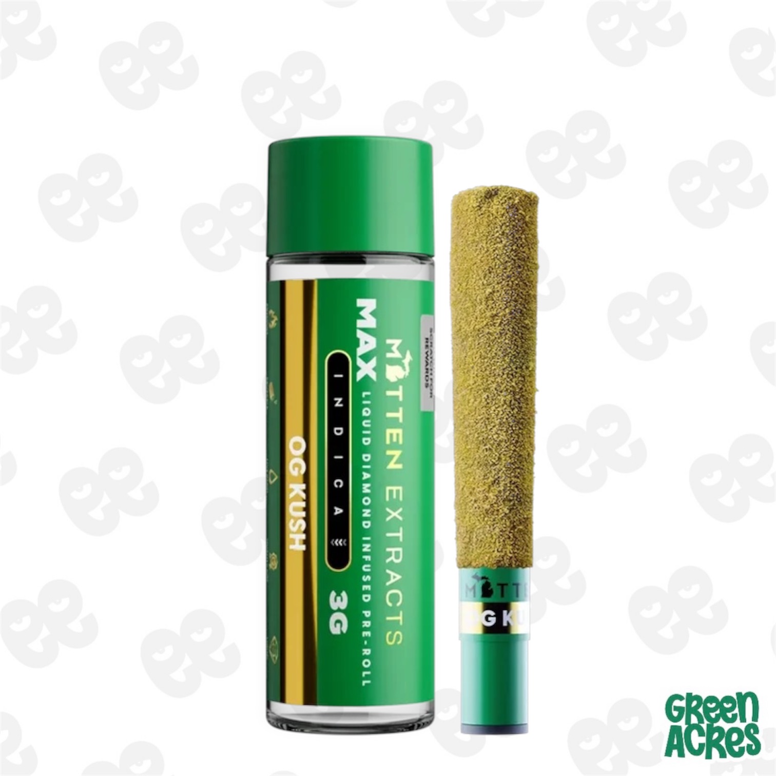 Mitten Extracts: OG Kush 3G MAXX Diamond Infused Preroll