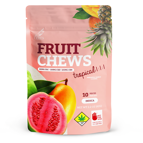 Ceres: Tropical Chews 1:1:1 (I) 10pk/300mg - Fruit Chews