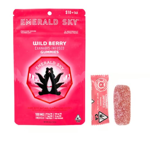 Emerald Sky Wild Berry Indica Gummies 10PK 100MG
