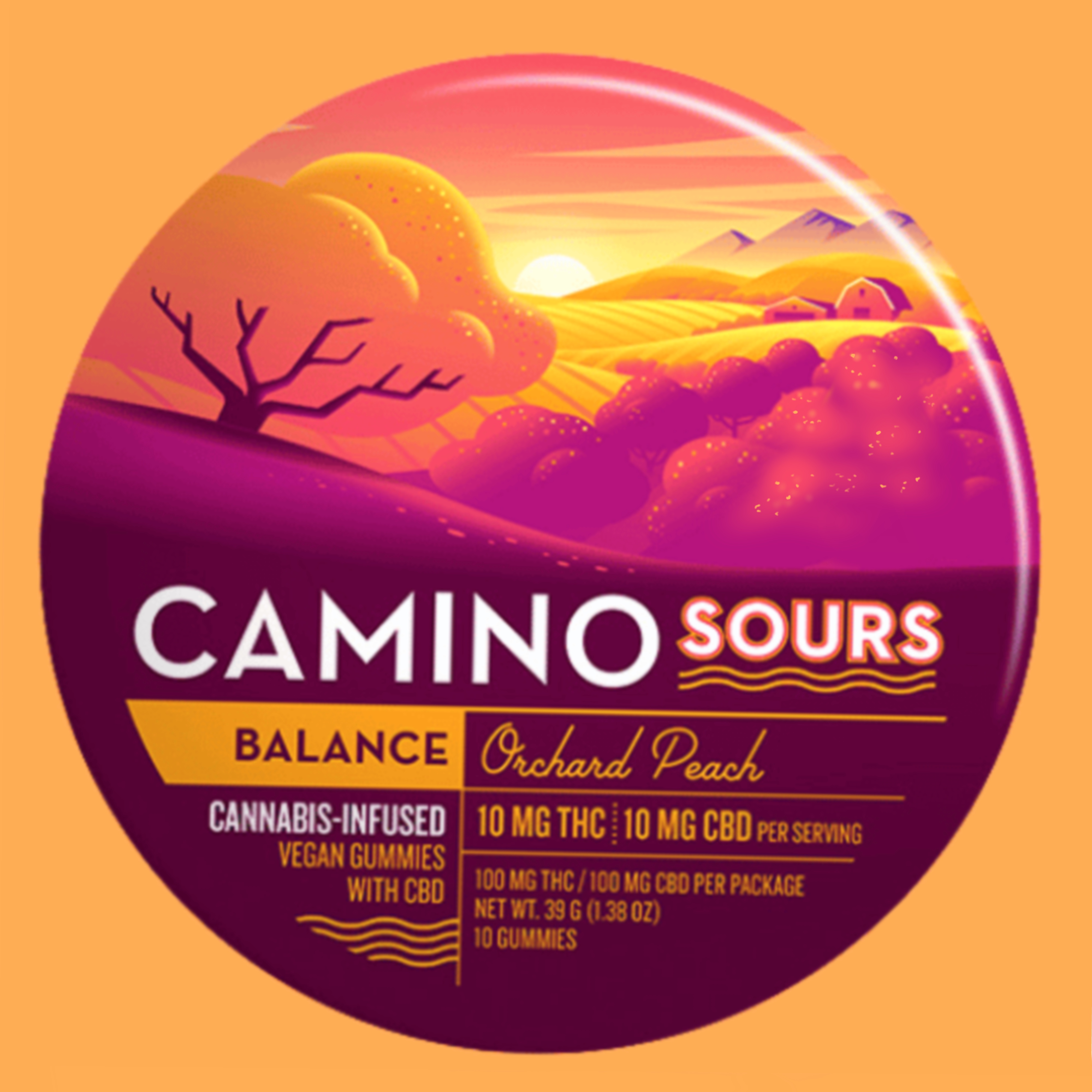 Camino Sours 10:10 'Balance' Orchard Peach Gummies [10pk]