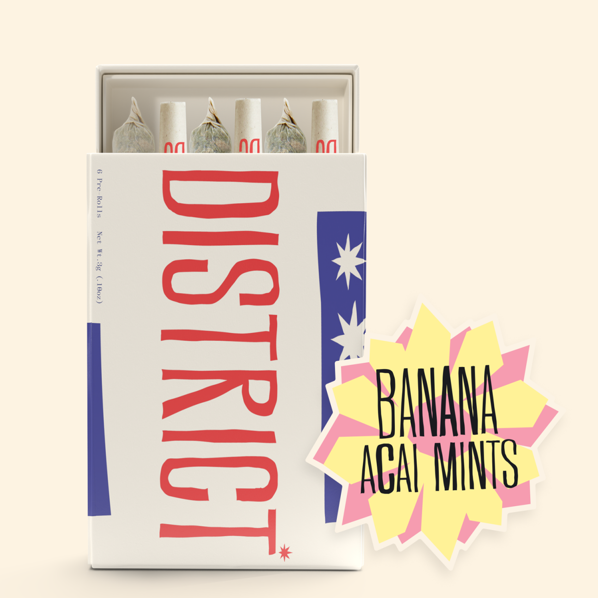 Banana Acai Mints pre-roll 6pck (District Cannabis)